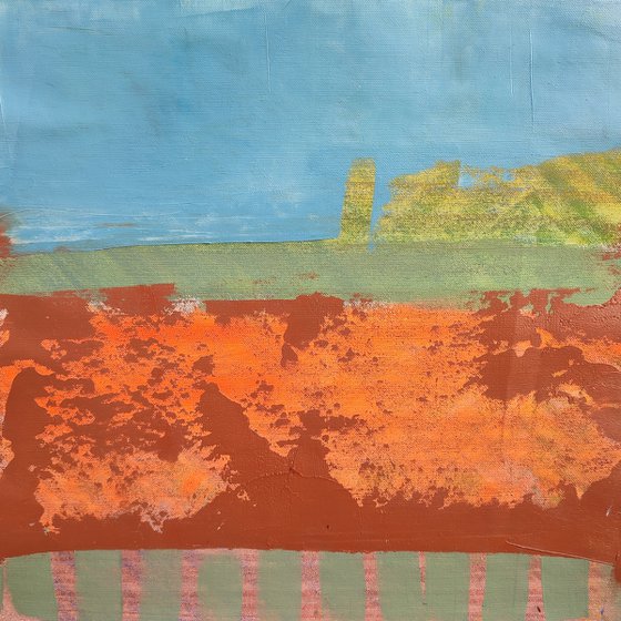 Abstract oil painting "Layers of nature 2", triptych, 3x 40/40 cm Oil