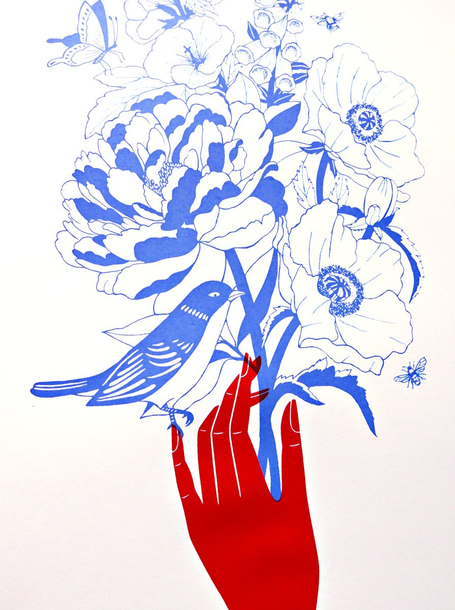 Summer in Bloom - A3 Silkscreen Botanical Art Print, Garden Botanical Poster