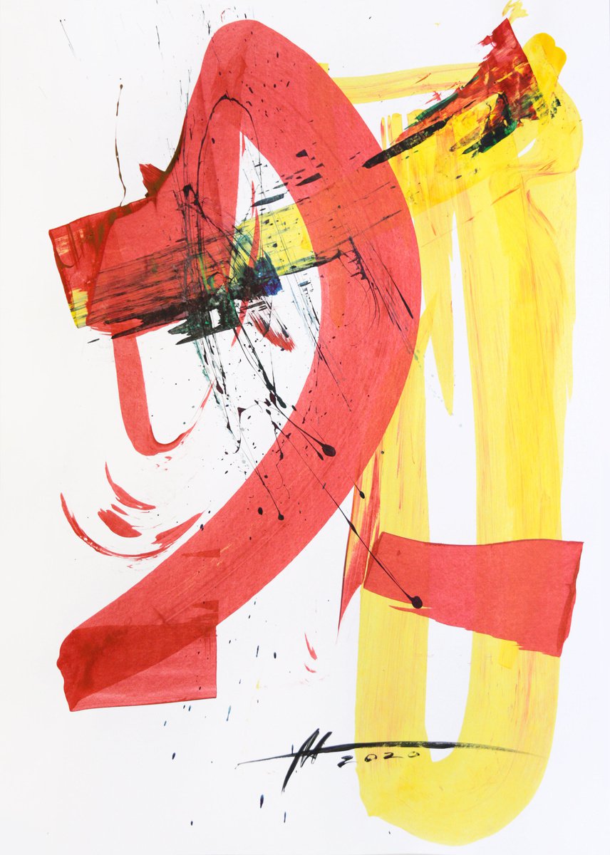 Abstract Acrylic Painting By Anatoliy Menkiv, 24 X 33, #12 Metaphysics Series, Original Artwork