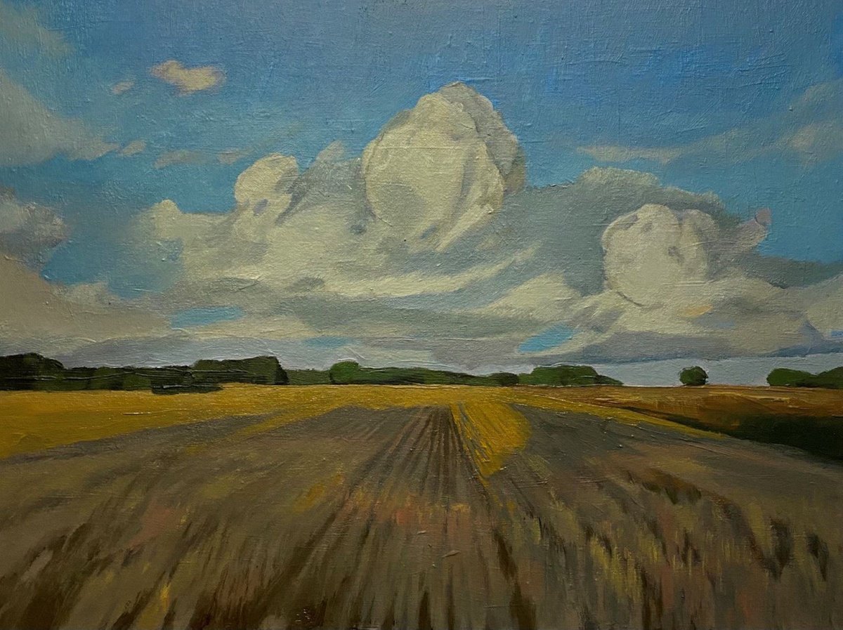 Impressionistic Landscape Oil Painting By Bohdan Vykhrenko, 16 X 12, Countryside Landscape, Original Artwork