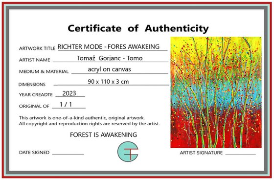 FOREST AWAKENING, RICHTER MODE, XL,  framed