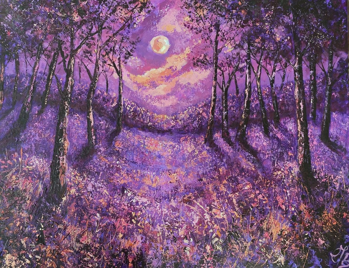 Impressionistic Landscape Acrylic Painting By Colette Baumback, 32 X 26, Winter Sun, Original Artwork