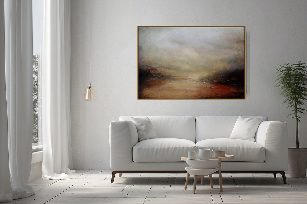 Organic Abstract Acrylic Painting By Vishalandra Dakur, 32 X 25", Touch Of Beauty, Original Artwork