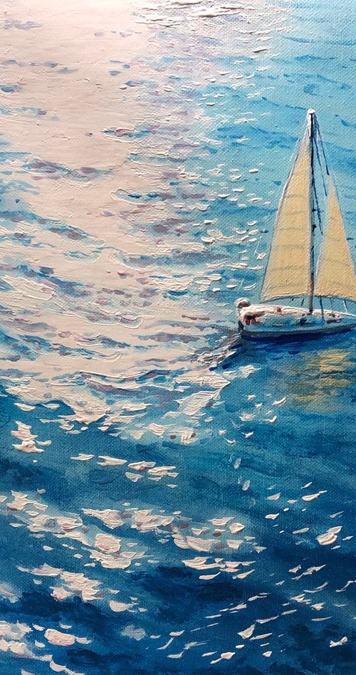 Seascape with Sailboats 33 by Garry Arzumanyan