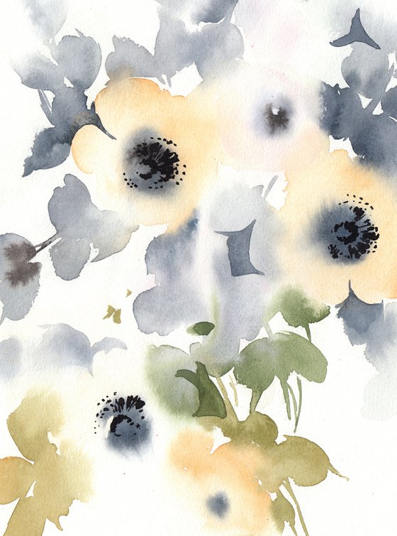 Abstract Watercolor Florals