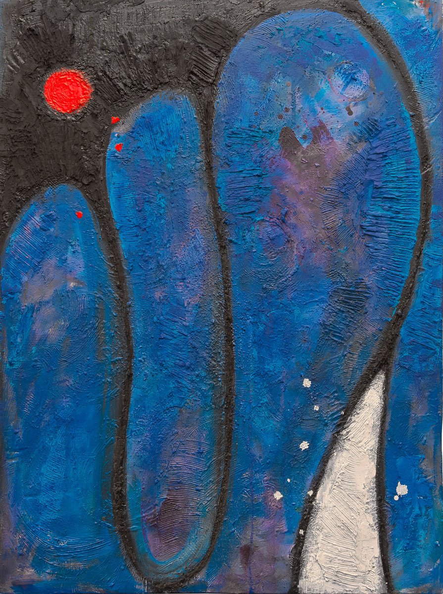 Abstract Acrylic Painting By Matteo Cecchinato, 26 X 33", St, Original Artwork