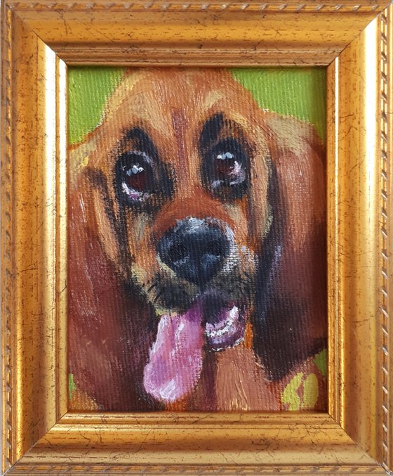 Dog 02.24 / framed / FROM MY A SERIES OF MINI WORKS DOGS/ ORIGINAL PAINTING