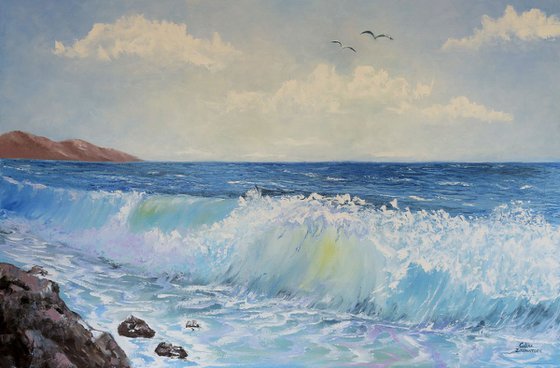 Ocean Waves - large oil painting