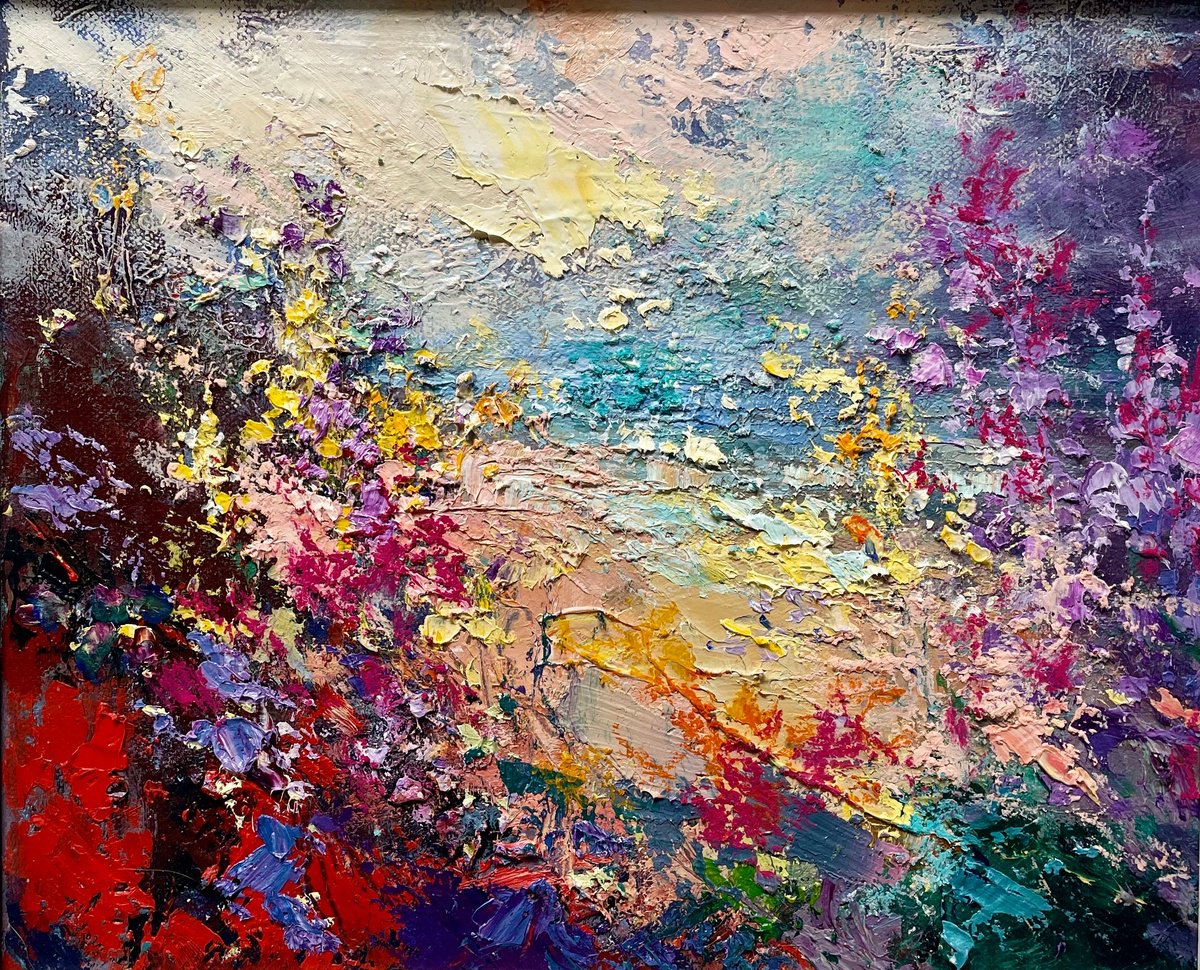 Impressionistic Landscape Oil Painting By Ewa Czarniecka, 12 X 10, Uplifting Spirit, Original Artwork