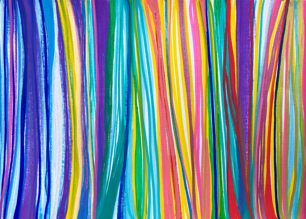 Debut 46 - Abstract Optical Art - Colourful Waves by Elena Renaudiere