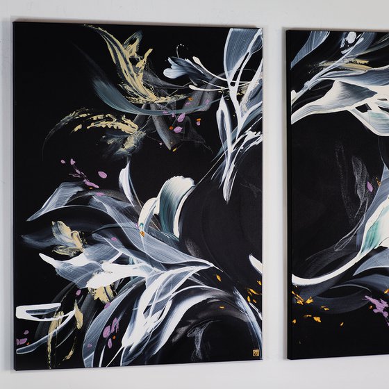 Shadows in Bloom Diptych
