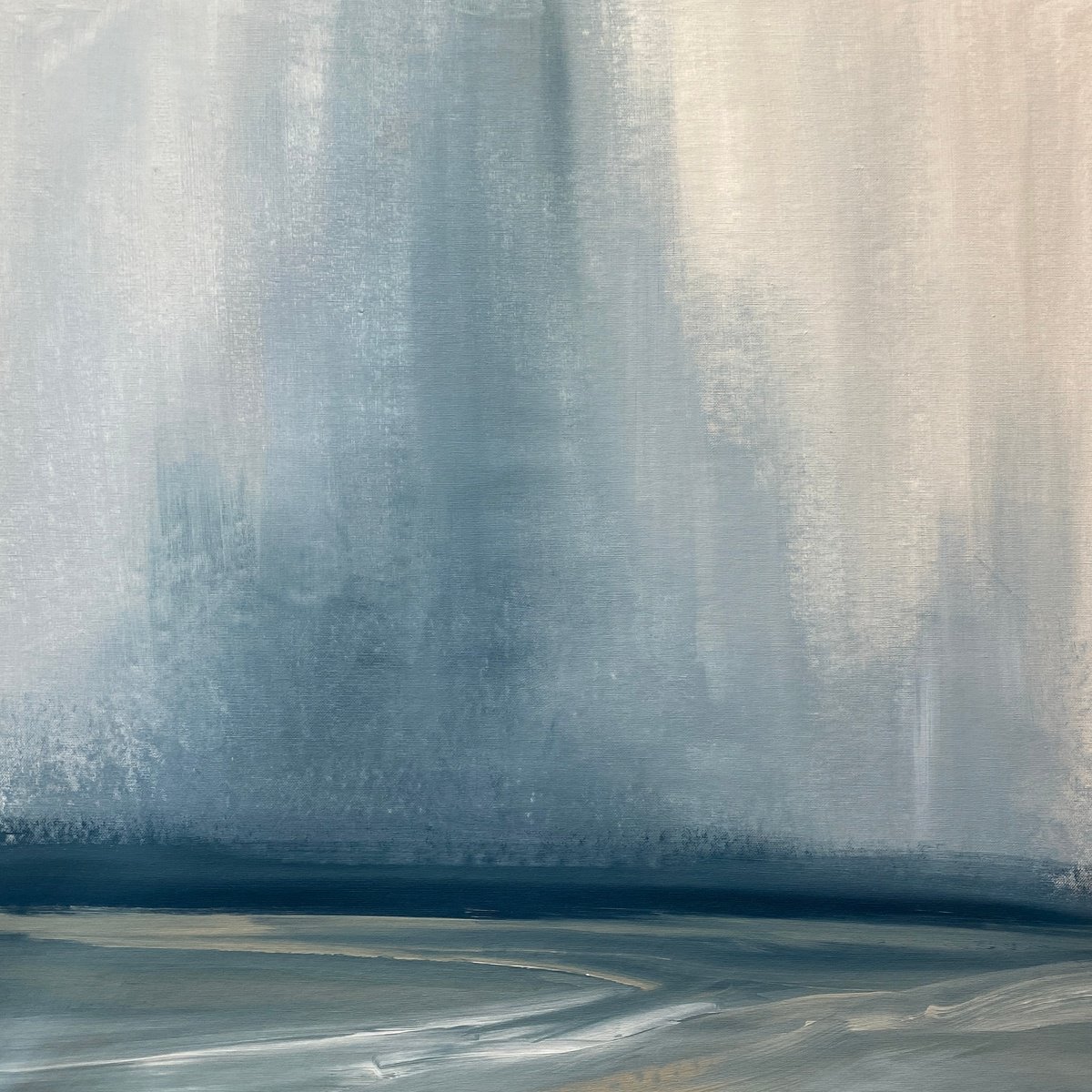 Impressionistic Landscape Acrylic Painting By Helen Mount, 24 X 24, Melodies Of Rain/8, Original Artwork