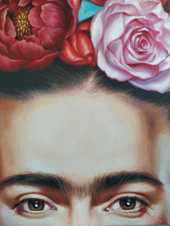 Painting portrait Frida Kahlo 100x80 cm(40x31inch)