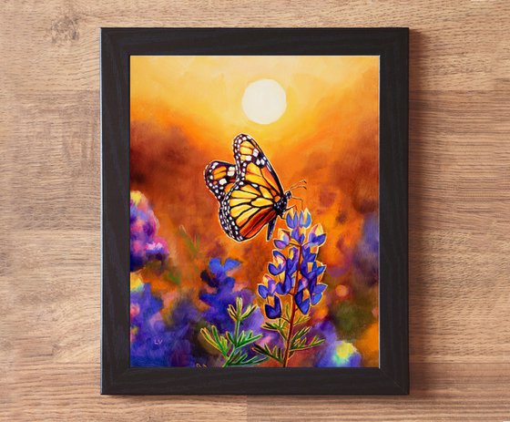 Monarch butterfly & bluebonnet