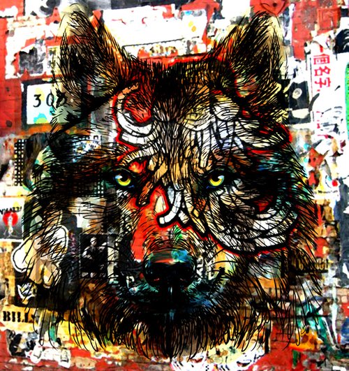 Street Art Wolf by Alex Solodov