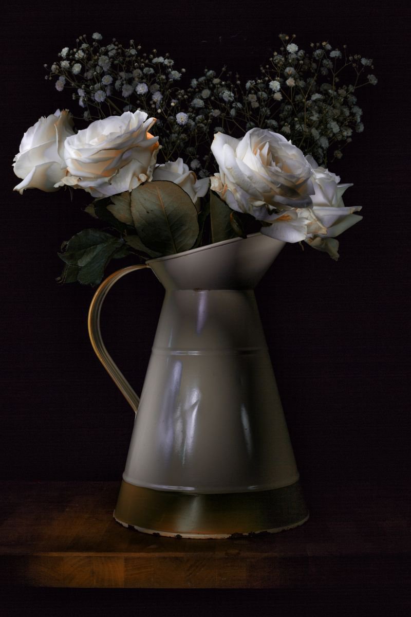 Photorealistic Photograph , Roses And Gypsophila By Paul Nash, 16 X 24, Artwork For Sale On Artfinder