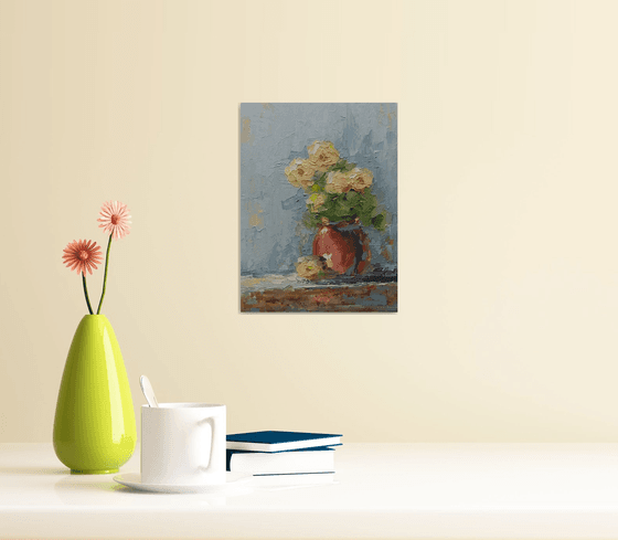 Small still life painting with flowers