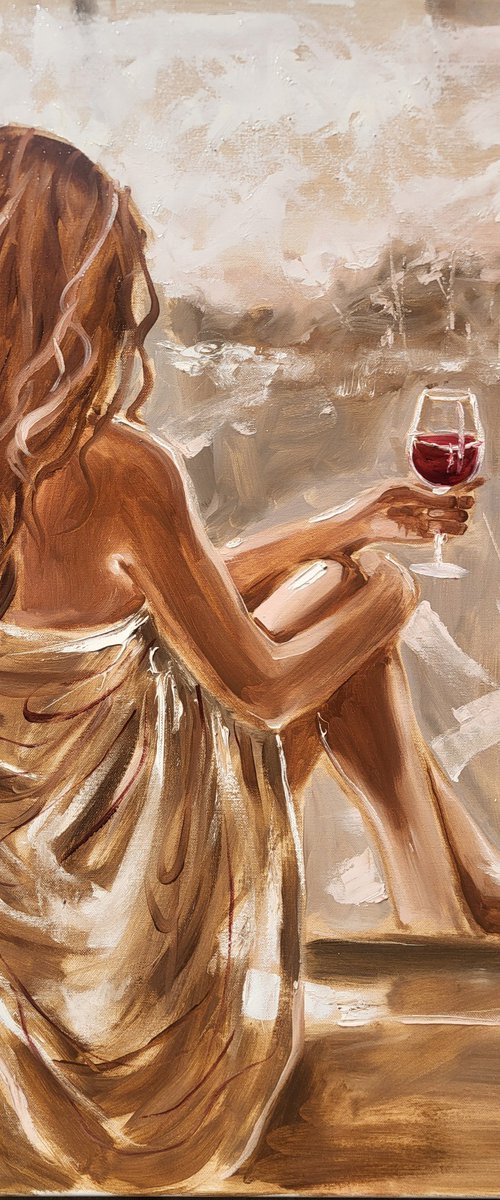 " MY VIEW WITH RED WINE " by Monika Luniak