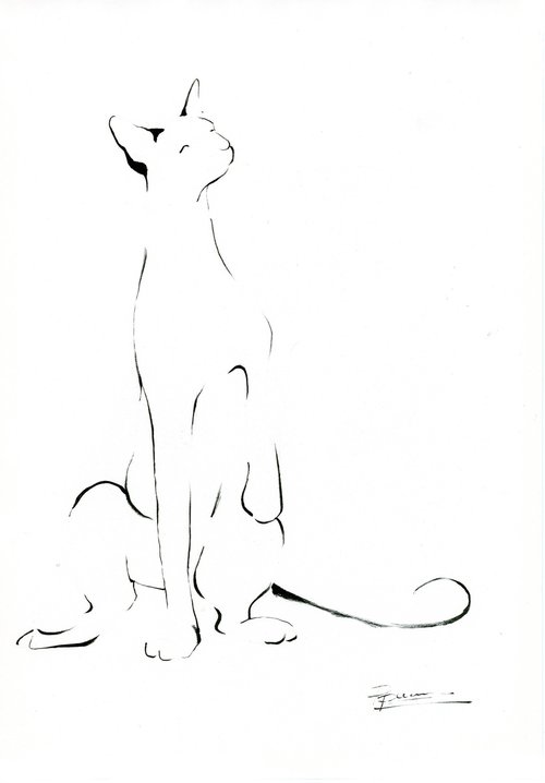 Cat 1 (cycle of minimalist cats) by Olga Shefranov (Tchefranov)