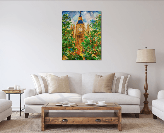 LONDON - Big Ben - Cityscape - Oil painting, original, one of a kind, 100x80cm