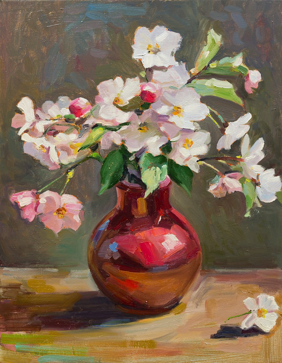 Impressionistic Still Life Oil Painting By Daria Zavadenko, 14 X 18, Spring Whisper, Original Artwork
