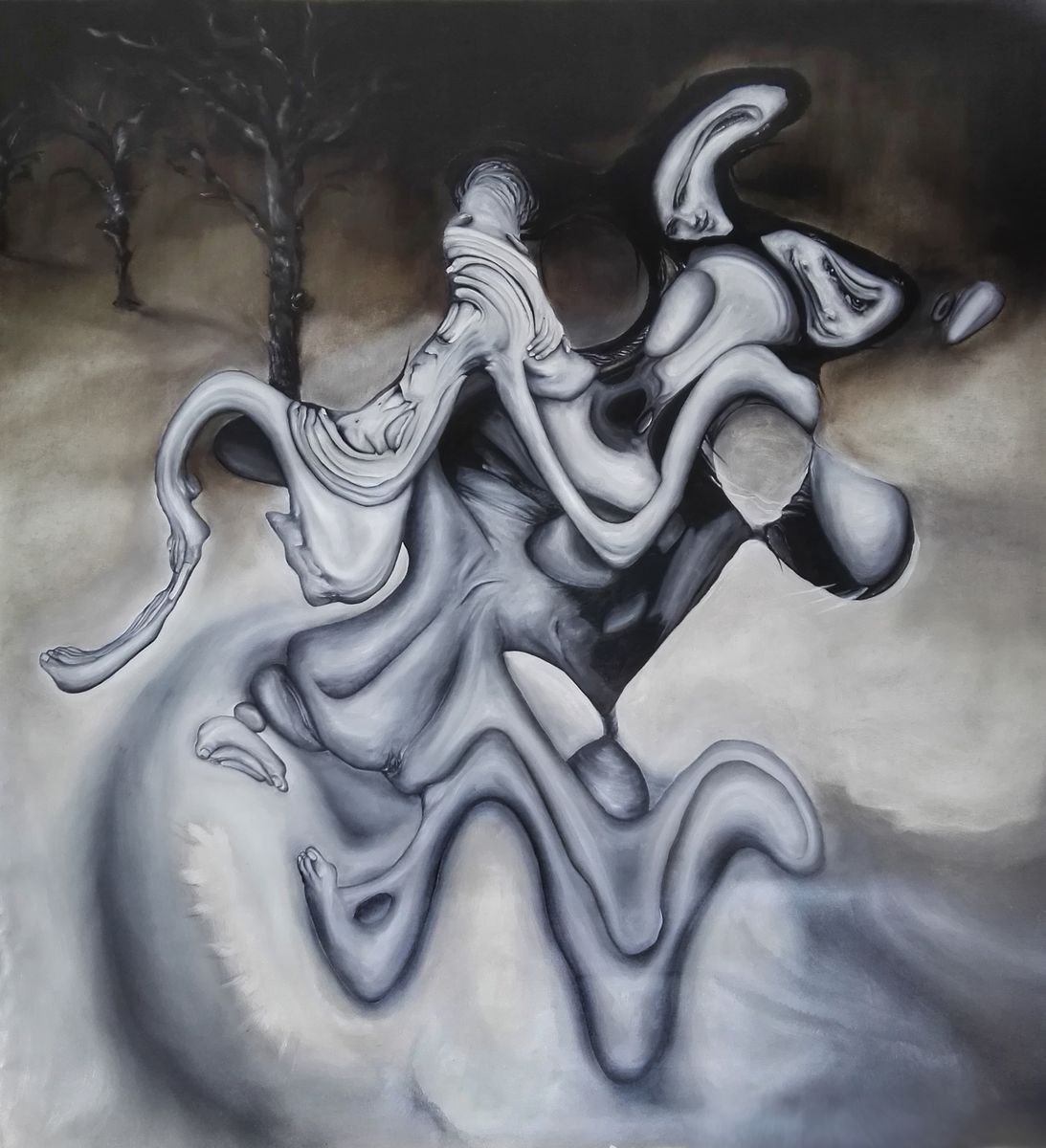 Surrealistic Acrylic Painting , Q081 By Stefano Mazzolini, 39 X 47, Artwork For Sale On Artfinder