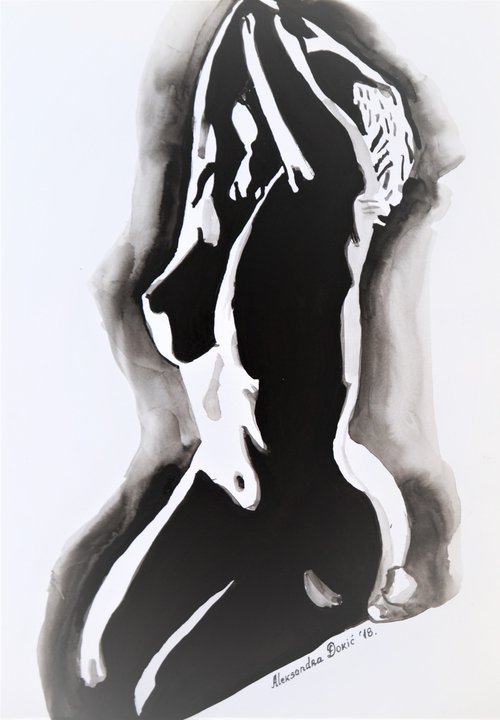Nude #4 / 42 x 29.7 cm by Alexandra Djokic