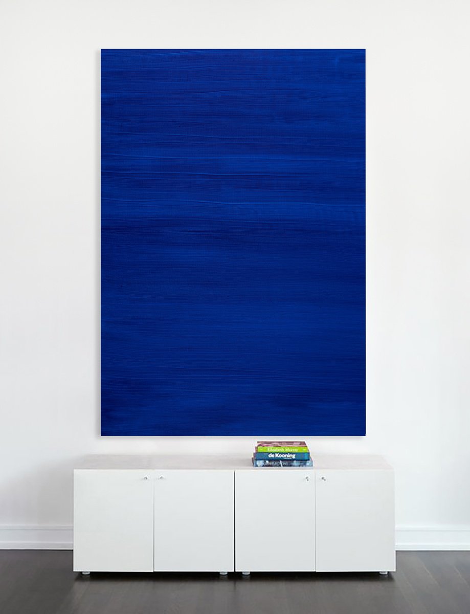 Abstract Oil Painting By Nataliia Sydorova, 51 X 75", Blue Reverie, Original Artwork