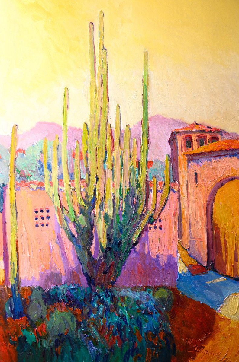Cactus and Hispanic House by Suren Nersisyan