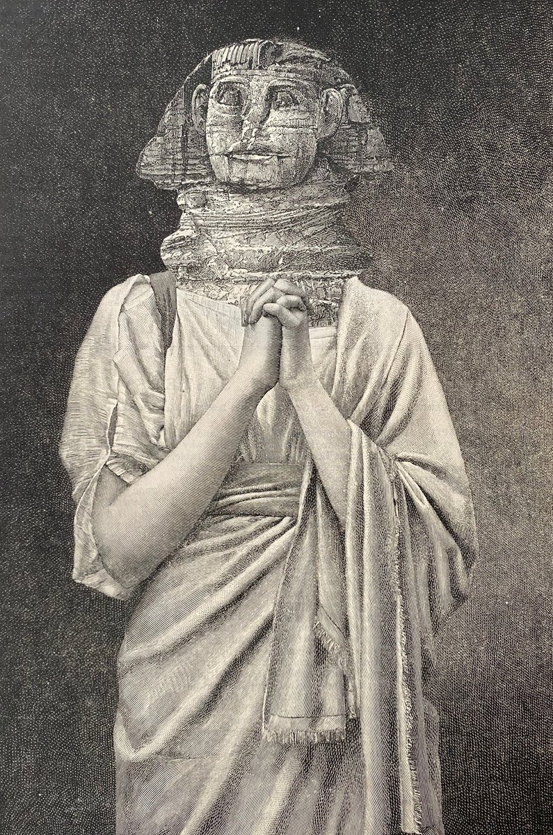 Surrealistic Portrait Collage By Tudor Evans, 6 X 9", Egyptian Sphinx, Original Artwork