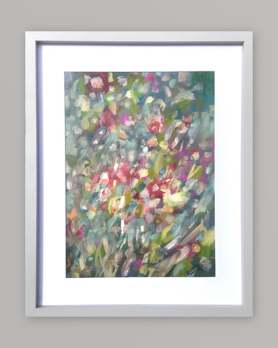 Impressionistic Botanical Oil Painting By Guy Pickford, 17 X 20, Recreating, Original Artwork