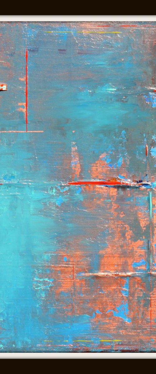 Small Blue Abstract Wonder by Robert Lynn