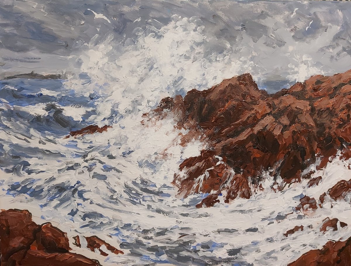 Acrylic Painting , Seascape #107 By Colin Ross Jack, 16 X 12, Artwork For Sale On Artfinder