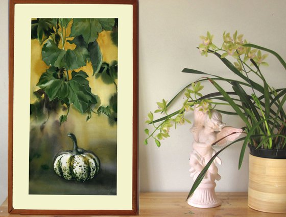 autumn still life with pumpkin