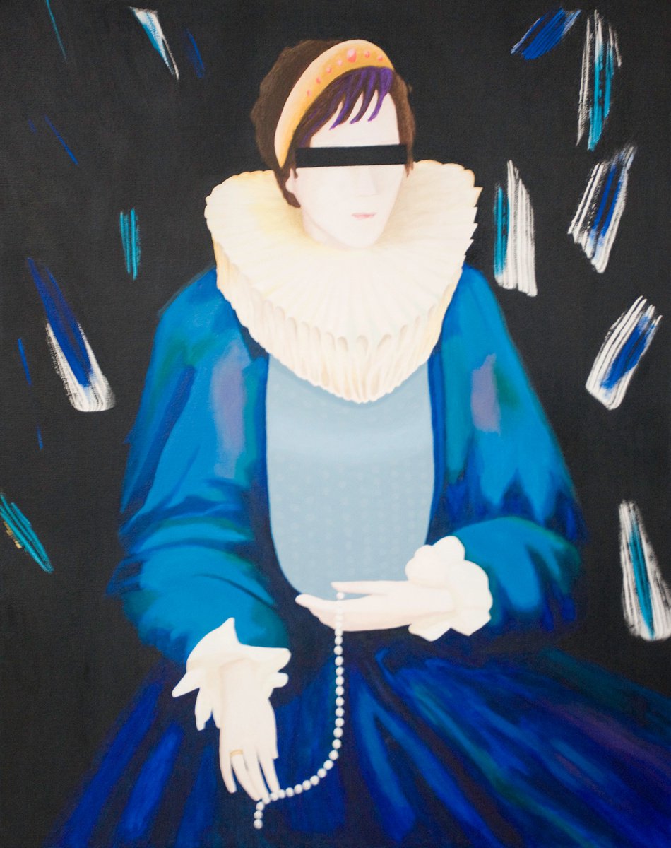 Illustrative Acrylic Painting , Queen By Sarah Teasdale, 33 X 39, Artwork For Sale On Artfinder