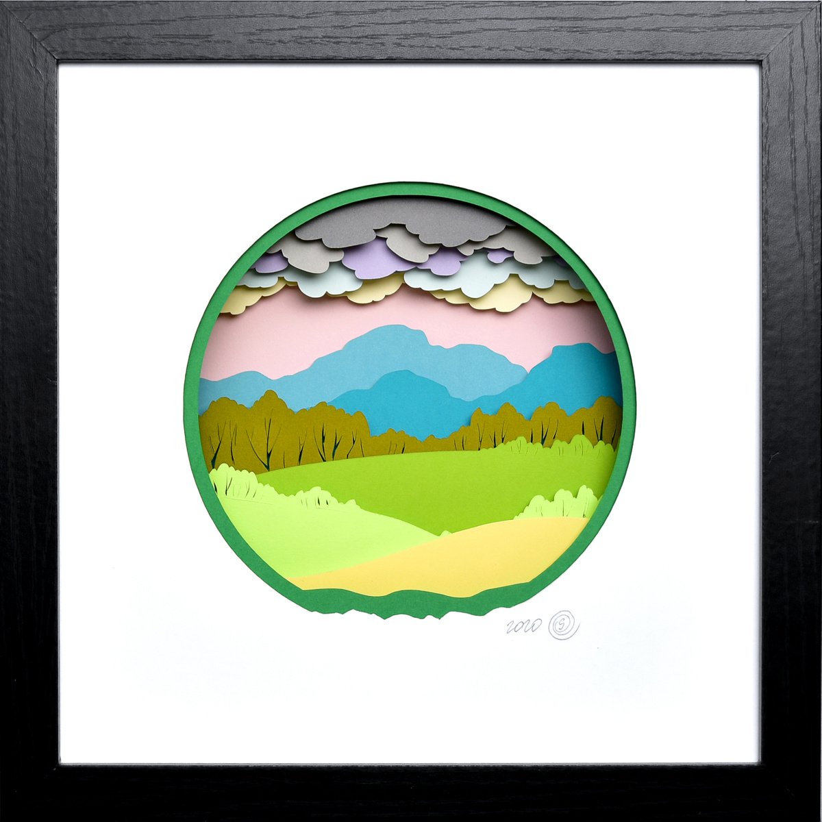 Landscape Sculpture By Olga Skorokhod, 10 X 10", Meadow Sunrise, Original Artwork