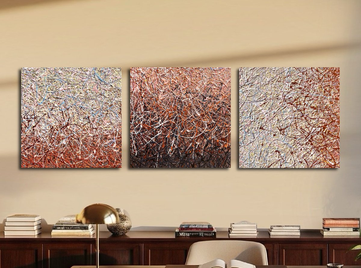 Impressionistic Landscape Acrylic Painting By Nadiia Antoniuk, 47 X 16", Through The Imagination (Str), Original Artwork