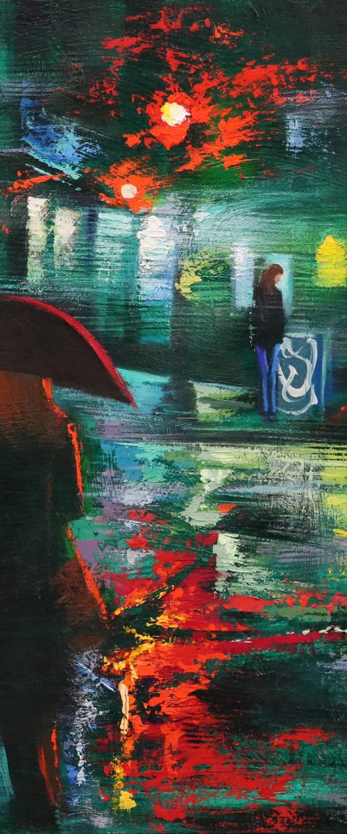 Evening Walk in First Avenue by Chin H Shin