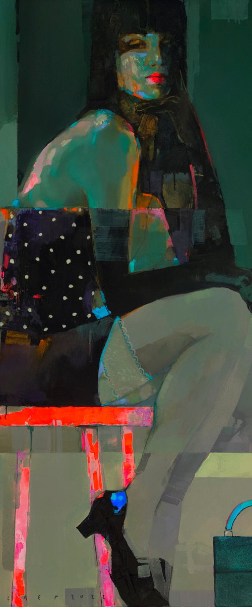 She and the red chair by Victor Sheleg
