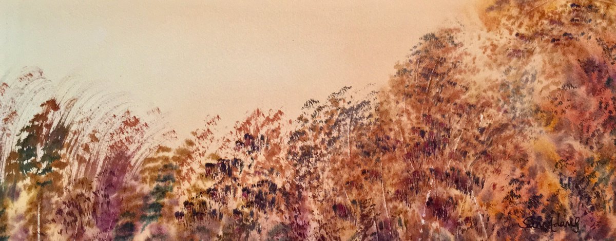 Autumn ferns by Samantha Adams professional watercolorist