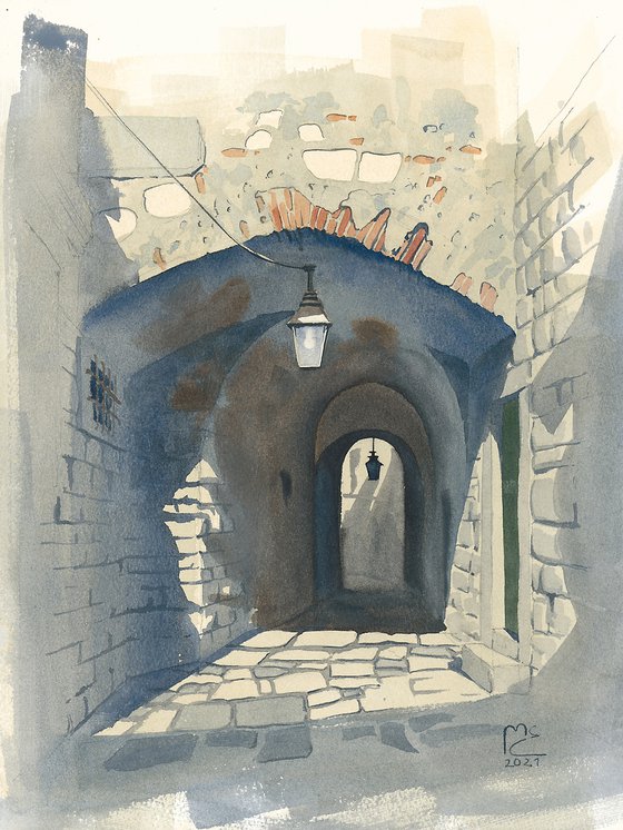 Stone labyrint in Dubrovnik