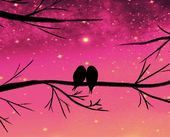 cute love bird art