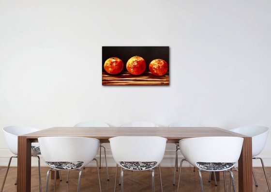 STILL LIFE with ORANGES.HOME DECOR WALL DECOR. GIFT IDEA.