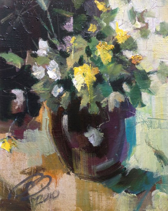 STILL LIFE WITH FIRST SPRING COLORS