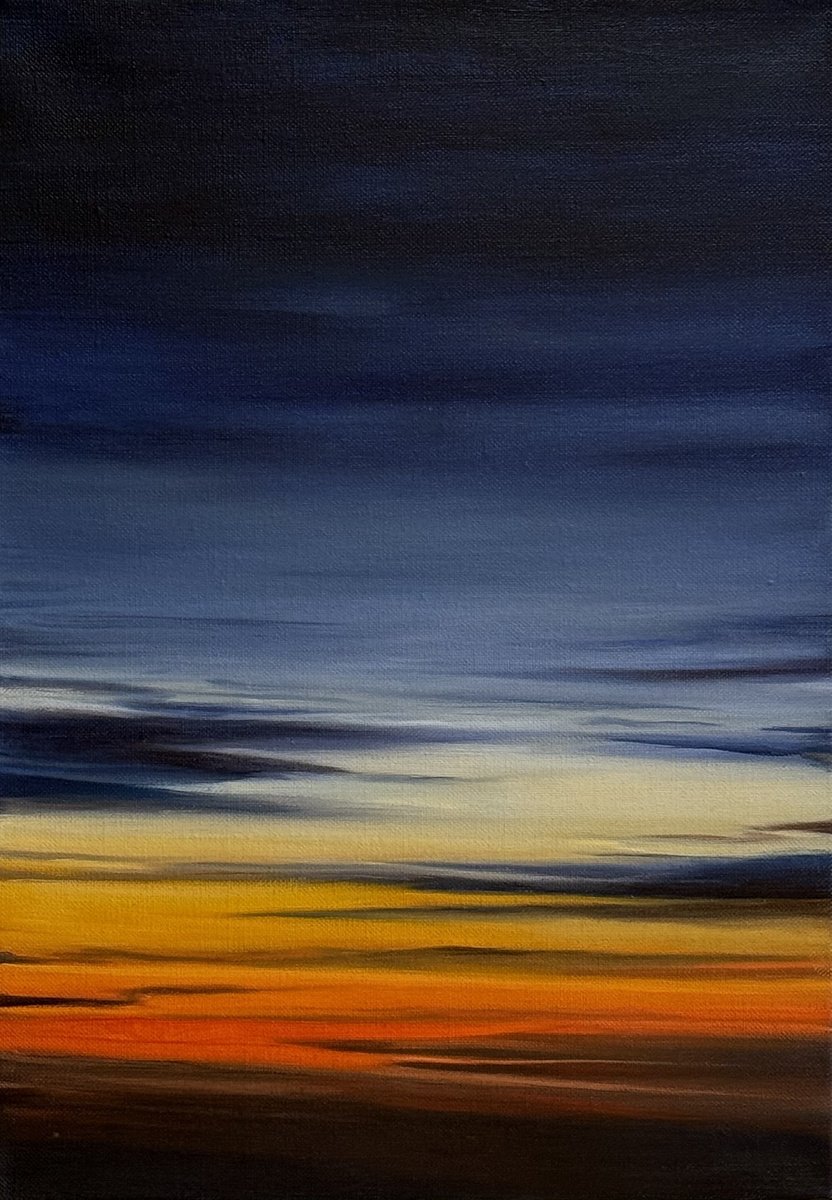 Impressionistic Landscape Oil Painting By Daiva Karaliute, 14 X 20, The Sky Is The Limit, Original Artwork