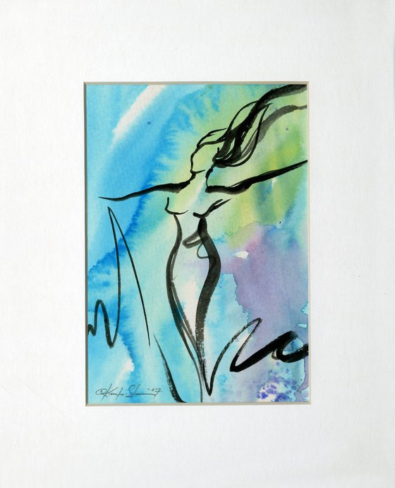 Goddess Dance Collection - Set of 5 Matted Brushstroke Goddess Art