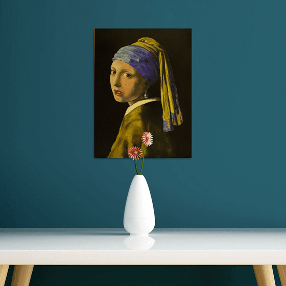 Girl with a Pearl Earring 40 x 30 cm Oil painting by Sasha | Artfinder