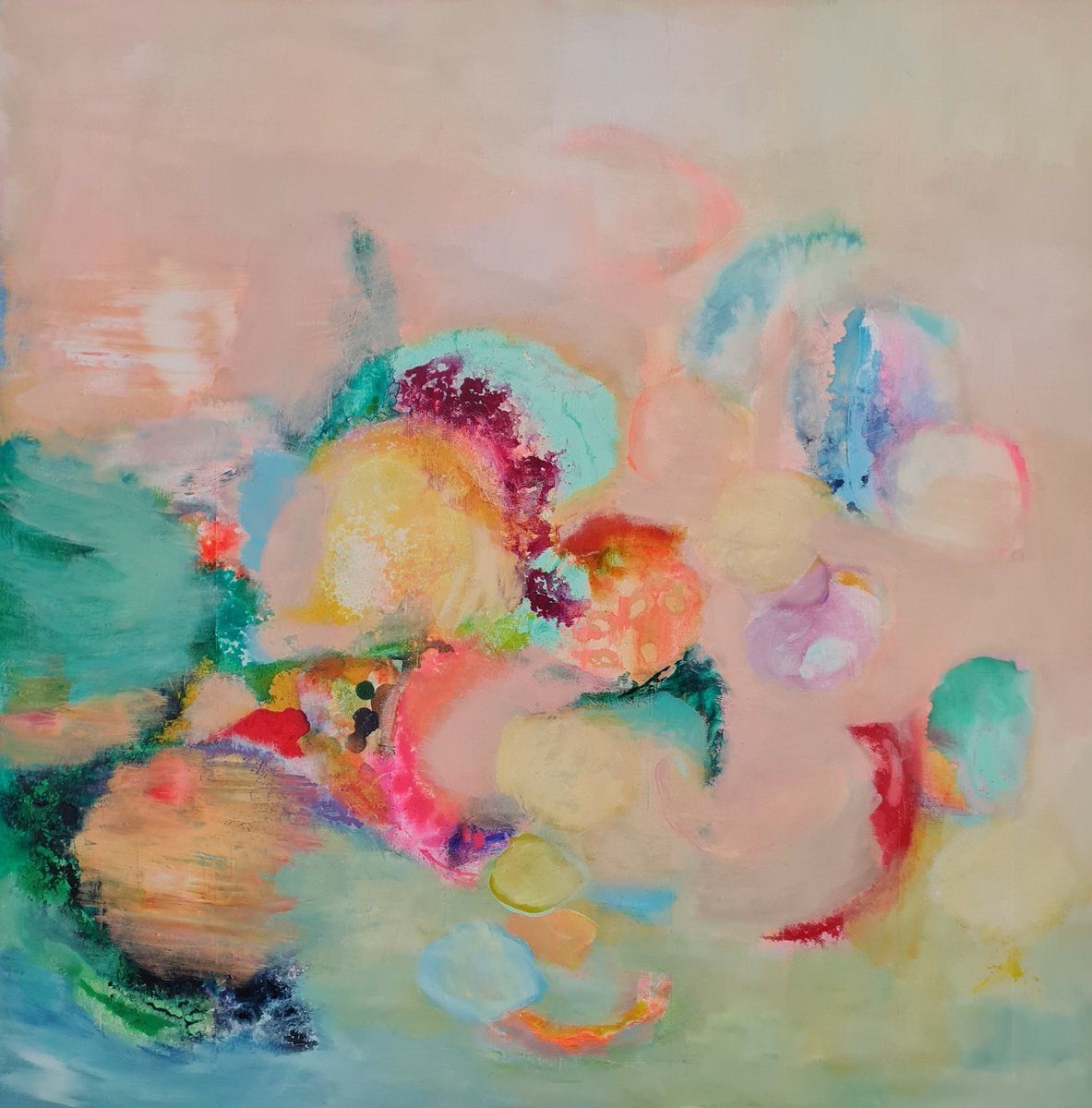 Salmon Sky By Wioletta Gancarz, 31 X 31, Artwork For Sale On Artfinder
