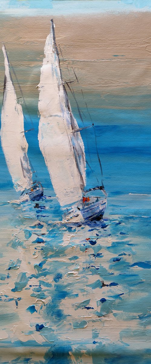 sailboats by Oscar Alvarez Pardo