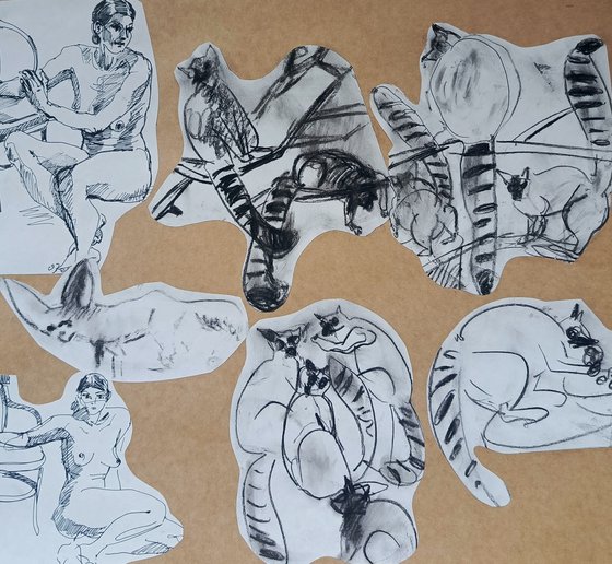 Collage of sketch drawings 1-25